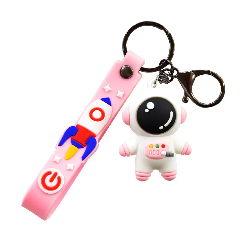 

Cartoon Astronaut Keychain Female Cute Couple Key Chain Male Soft Rubber Small Pendant Key Ring Ornaments
