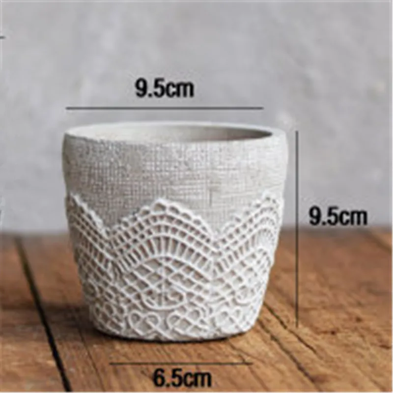 Flowerpot Silicone Mold Lace Design for Cement Mould Concrete Pot Molds Office Desktop Ornament Tools | Дом и сад