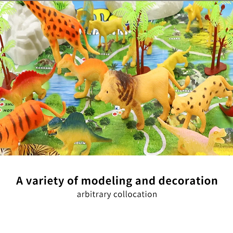 

Mini Animals Dinosaur Simulation Toy Jurassic Play Dinosaur Model DIY Craft Toys Dinosaur Placing Toy Set Kids Toys