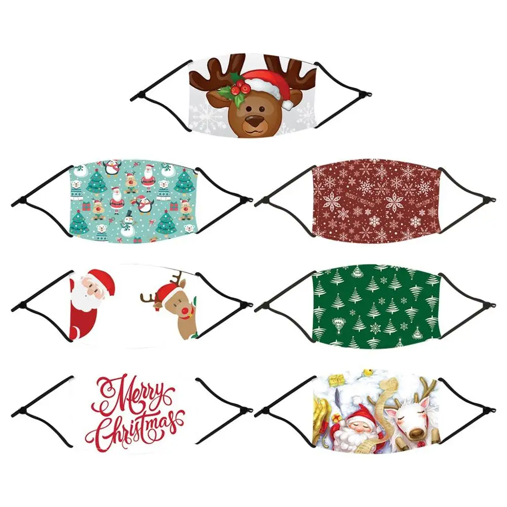 

1PC 2020 Christmas Kids/adults Christmas Outdoor Mouth Mask Protection Face Masks Reusable Cotton D mascarilla lavable fast ship