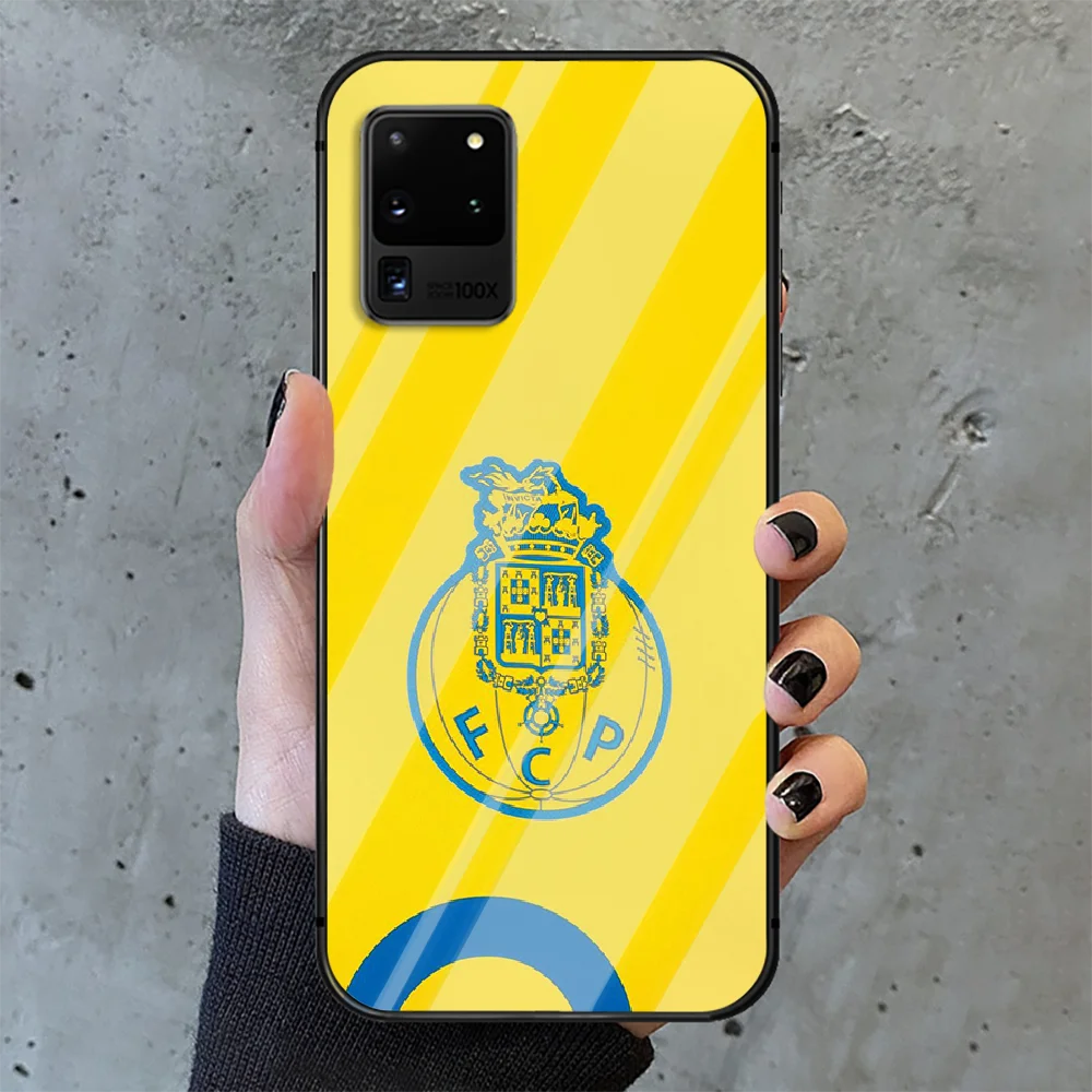 

Portugal Porto football Phone Tempered Glass Case Cover For Samsung Galaxy S Note 5 6 9 10 10E 20 21 FE Plus Uitra Cover 3D Soft