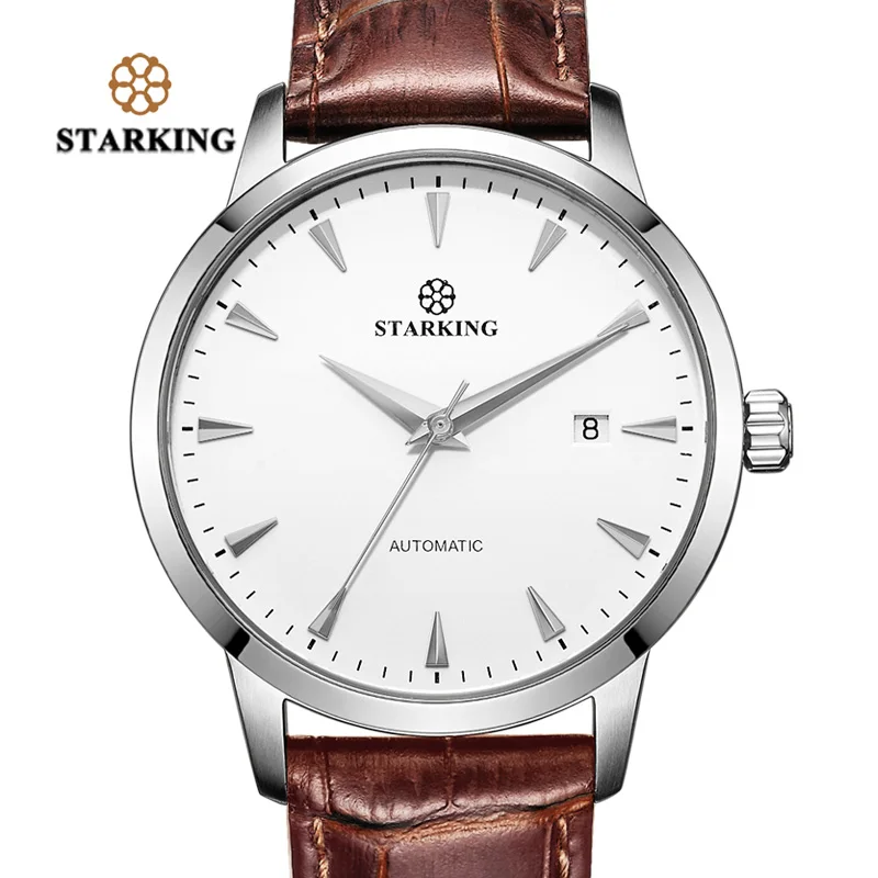 AM0184SL91 STARKING, мужские часы, автоматические механические часы, все из нержавеющей стали, простые деловые мужские часы xfcs, роскошная брендовая одежда, наручные часы - Цвет: AM0184SL91