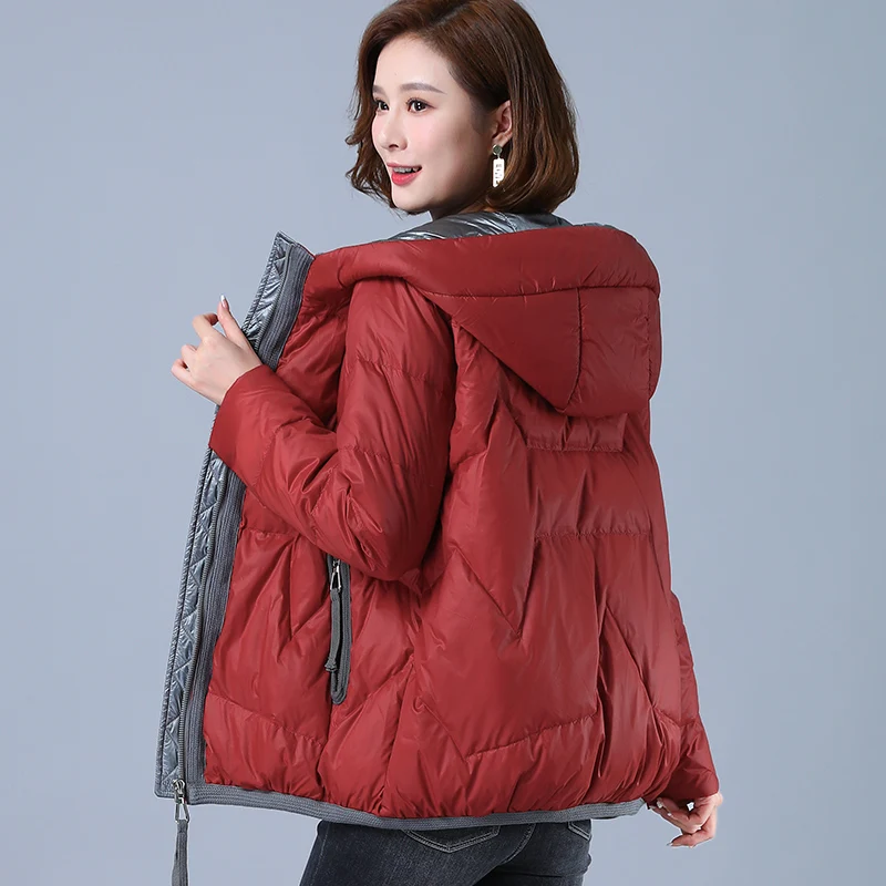 2021 New Women's Winter Jacket Parka Hooded Bread Coat Down Jacket Parka Padded Warm Woman Clothing Casual Jacket