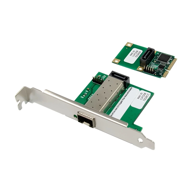 Мини PCIE I210 сетевая карта SFP один порт Ethernet адаптер 1G 1000M волоконно-оптическая для