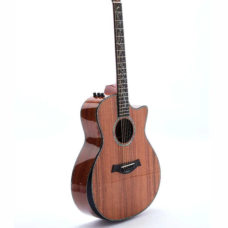 

Идеальная полностью твердая электрическая акустическая гитара Koe в стиле PS, аблон, инкрустация, эбеновая грифельная доска, гайка, мост и сед...