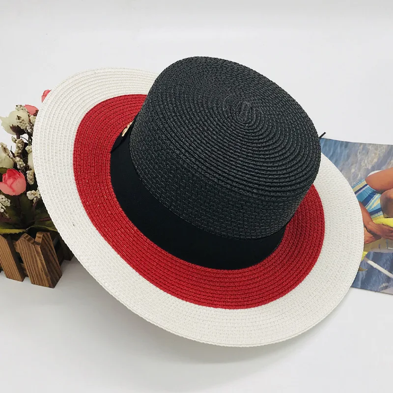 Шляпа женская Соломенная в британском стиле Солнцезащитная Панама от солнца