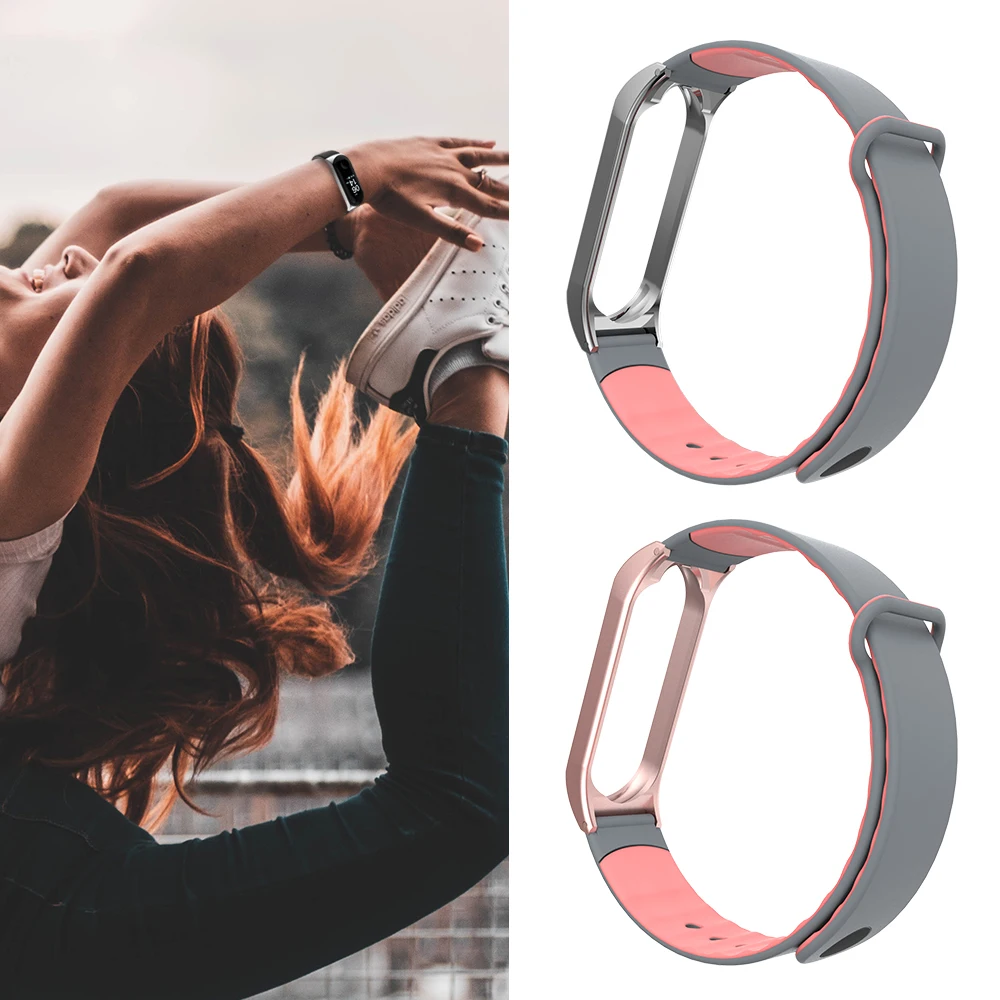Mi Band 4 ремешок спортивный силиконовый браслет на запястье mi band 3 ремешок металлический чехол Замена mi Band 4 браслет для Xiaomi mi ремешок 3