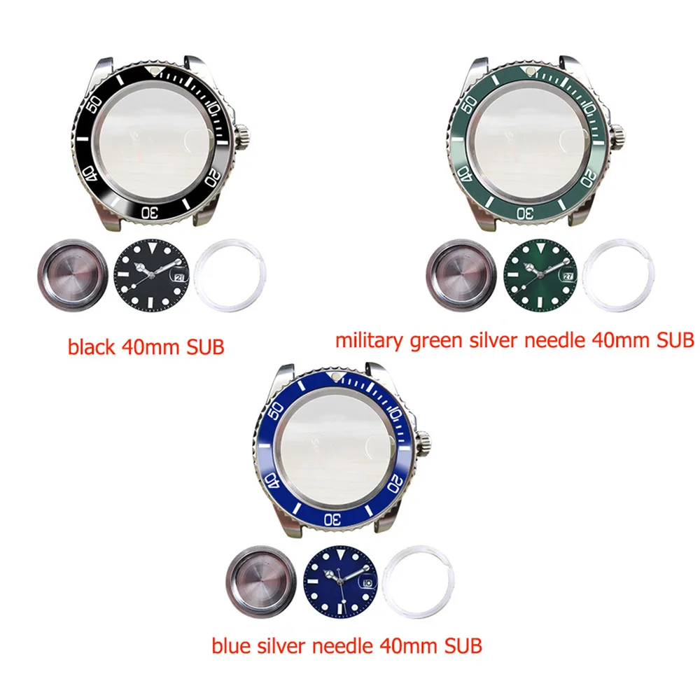 

For Miyota 8215 821A 40mm Stainless Steel Watch Case Kit for Mingzhu 2813/3804 Movement Watch Repair Parts