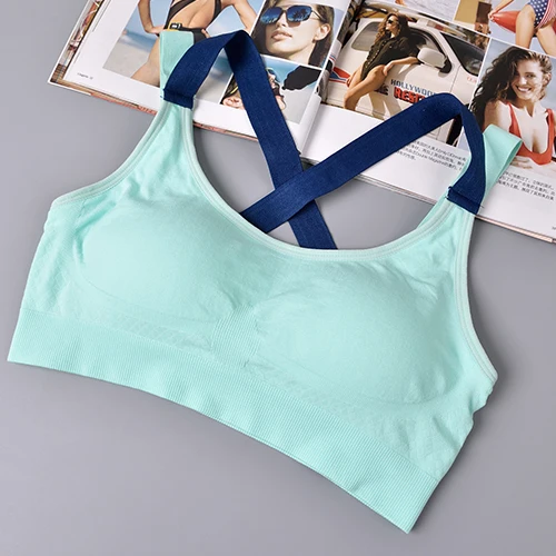 

Sports Bra Breathable Female Top Sexy Cross Strap Push Up High Impact Running Underwea For Fitness Yoga Gym