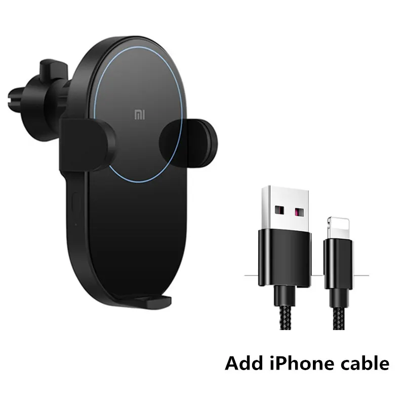 add iPhone cable Xiao mi беспроводное автомобильное зарядное устройство mi 20 Вт Максимальная зарядка для Xiaomi mi 9 mi X3 mi X2S iPhone X Быстрая зарядка автомобильный держатель телефона - Цвет: add iPhone cable