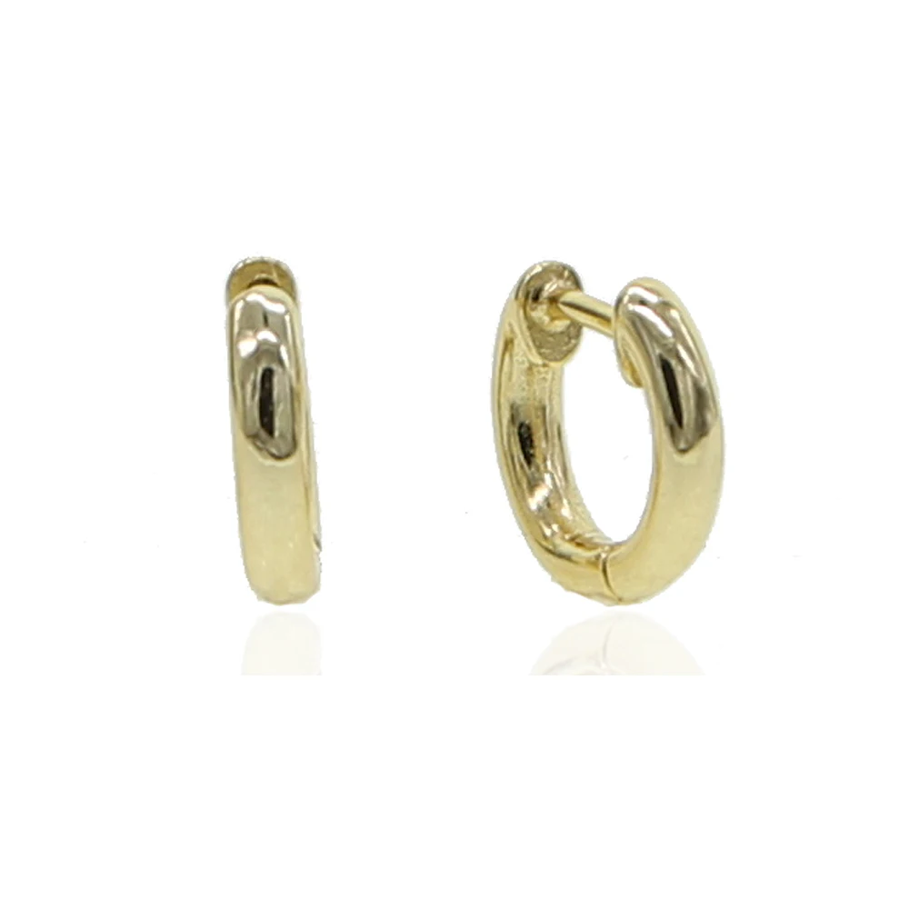 100% Стерлинговое Серебро 925 пробы золотой цвет Круглый Круг очаровательные серьги