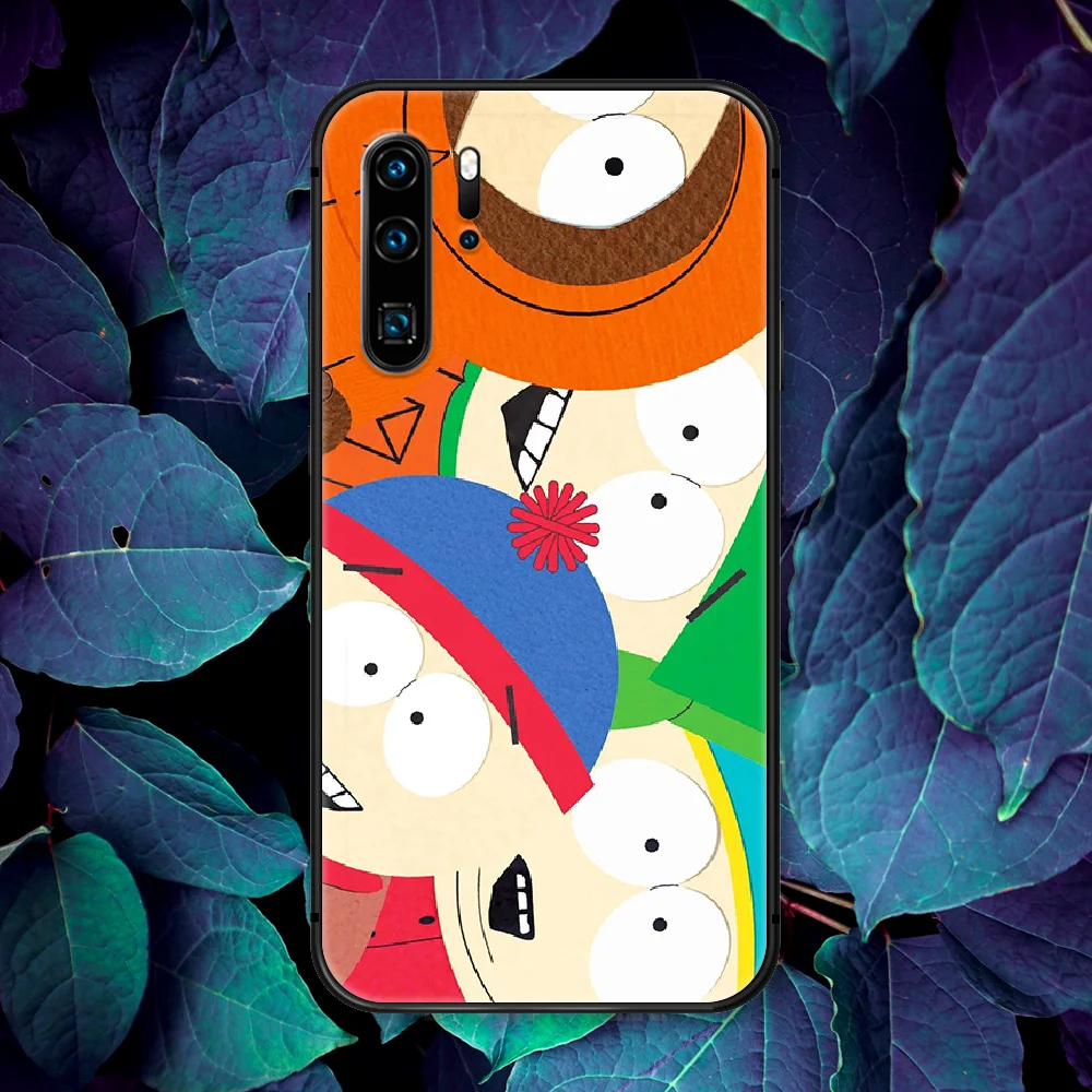 

South-Park Funny Cartoon Phone Case For Huawei P Mate Smart 10 20 30 40 Lite Z 2019 Pro black Waterproof Fashion Hoesjes Luxury