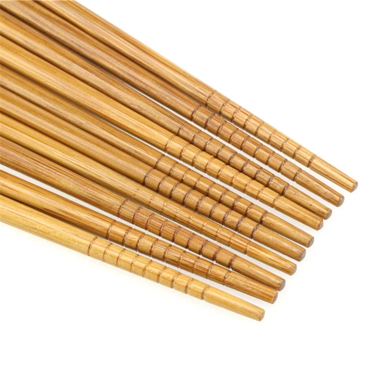 

Visual Touch Reusable 5 Pair Set Handmade Bamboo Japanese Natural Wood Chopsticks Sushi Food Multicolor Wooden Chop sticks