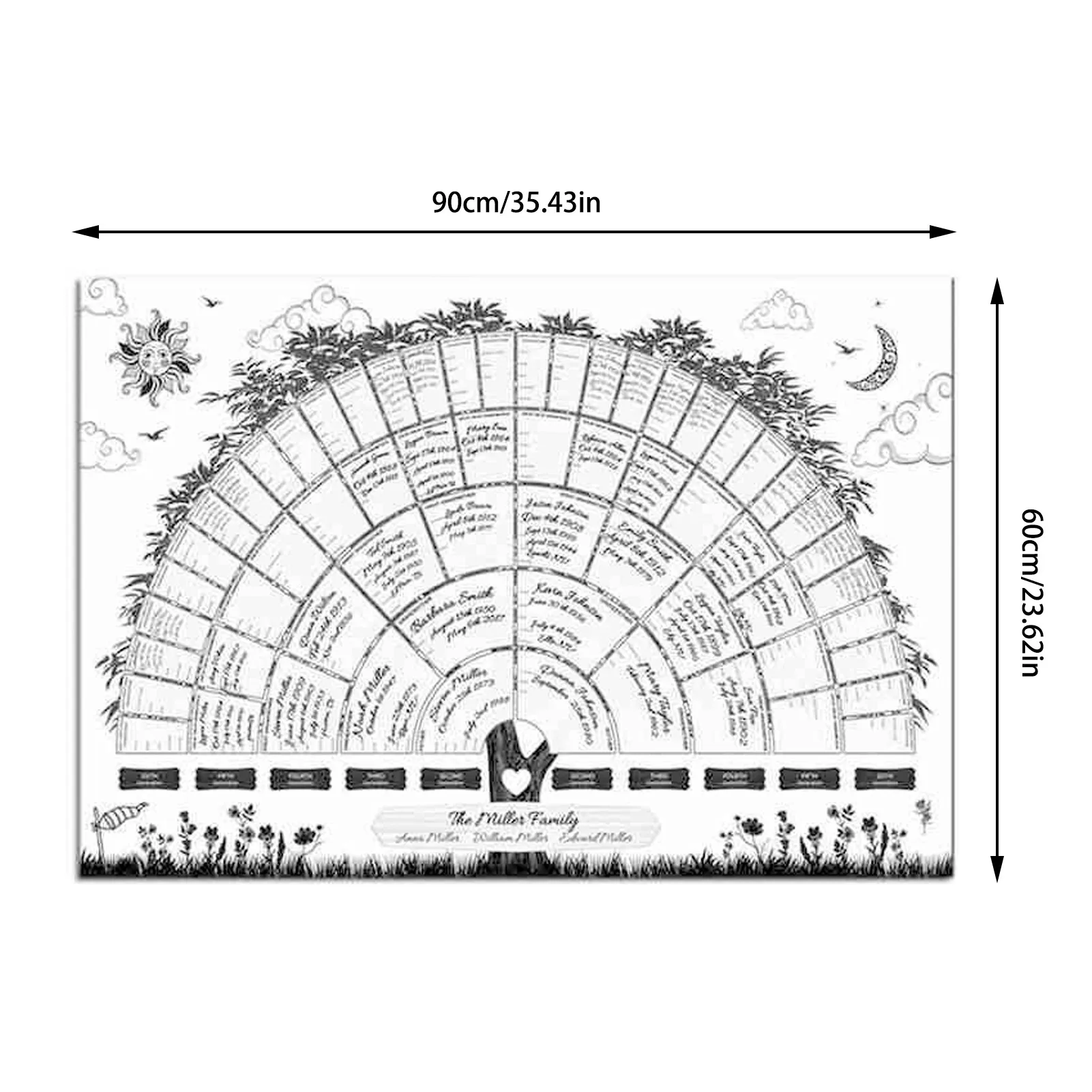

Family Tree Sticker Handwritten Family Tree Sticker Thanksgiving Decorations Commemorative Gift Nordic Poster Living Room Decor