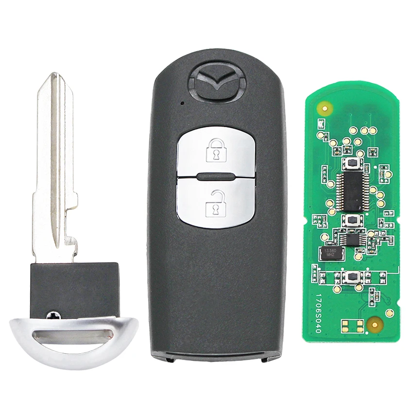 

2/3 Button smart card Remote Key Fob 433Mhz ID49 Chip for Mazda 3 CX-5 CX-3 Axela With emergency key blade SKE13E-01/SKE13E-02
