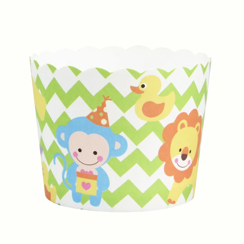 50 шт. Бумажные Формочки для капкейков в виде слона льва короля медведя совы