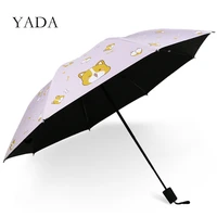 yada ins cute animal dog corgi pattern umbrella folding cartoon umbrella uv rainproof fold parasol rain sun umbrellas yd200150