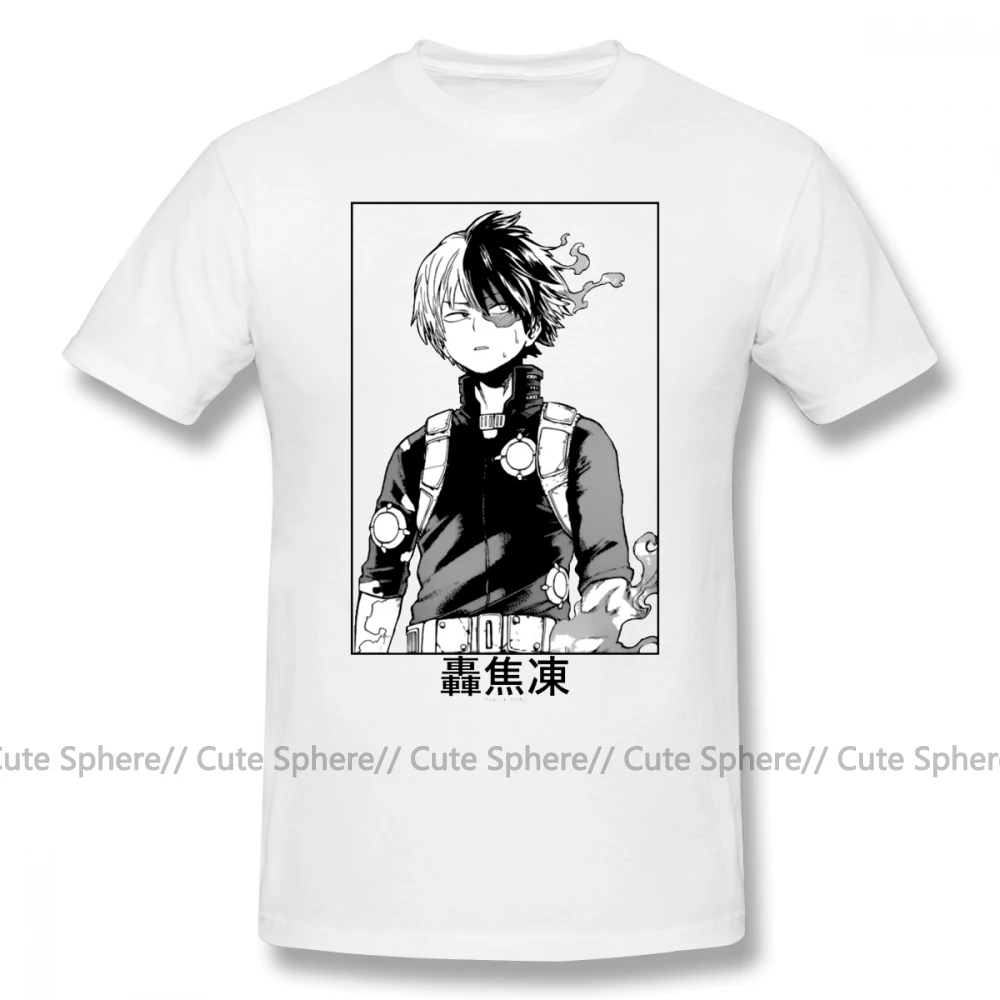 Deku футболка Todoroki Shoto футболка Милая футболка с графикой хлопок с коротким рукавом для мужчин большая модная футболка - Цвет: White