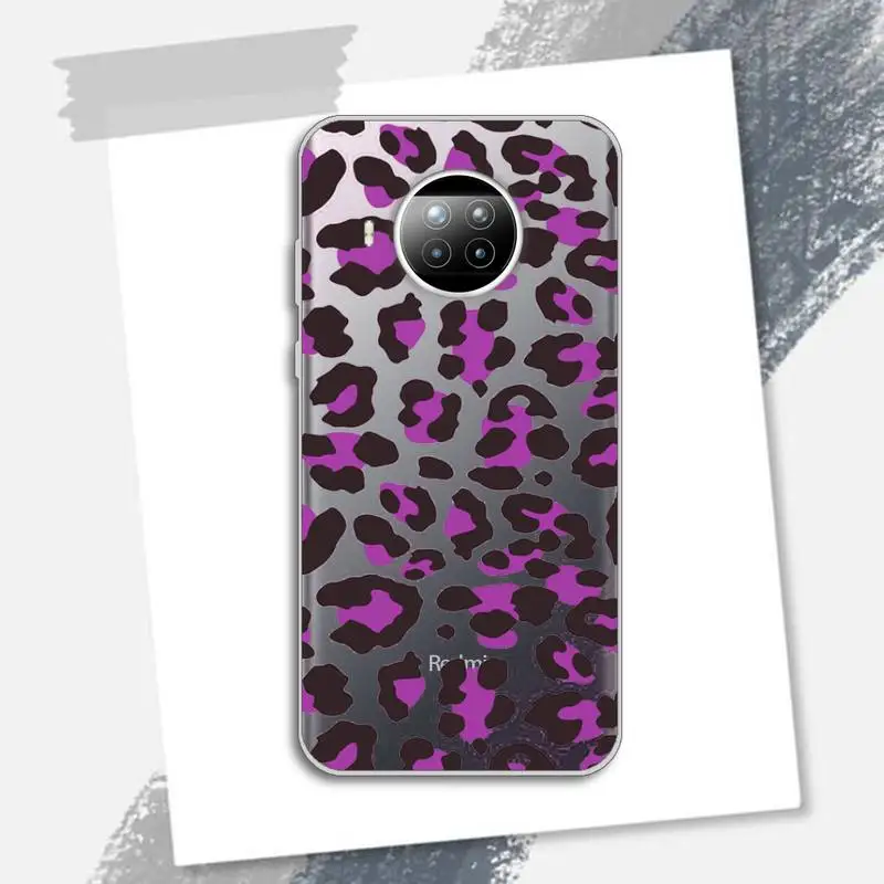 

Sexy Leopard Print pattern Phone Case Transparent for Xiaomi Redmi note 10 t 8 9 pro lite 11
