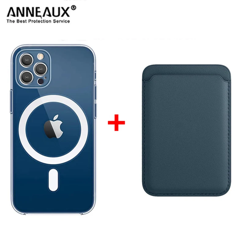 

Оригинальный магнитный чехол для беспроводной зарядки для iPhone 13 12 Pro Max, магнитный держатель для карт 13 12 Mini, задняя крышка из ТПУ, аксессуары