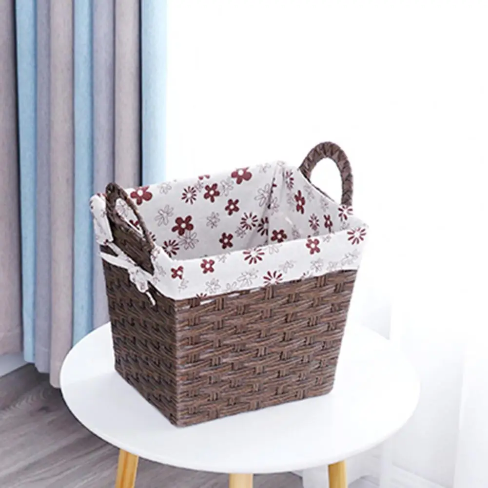 

Storage Basket Large Capacity Space-saving Rattan High Durability Clothes Sundries Organizer Box Clothes Toys Container for Home