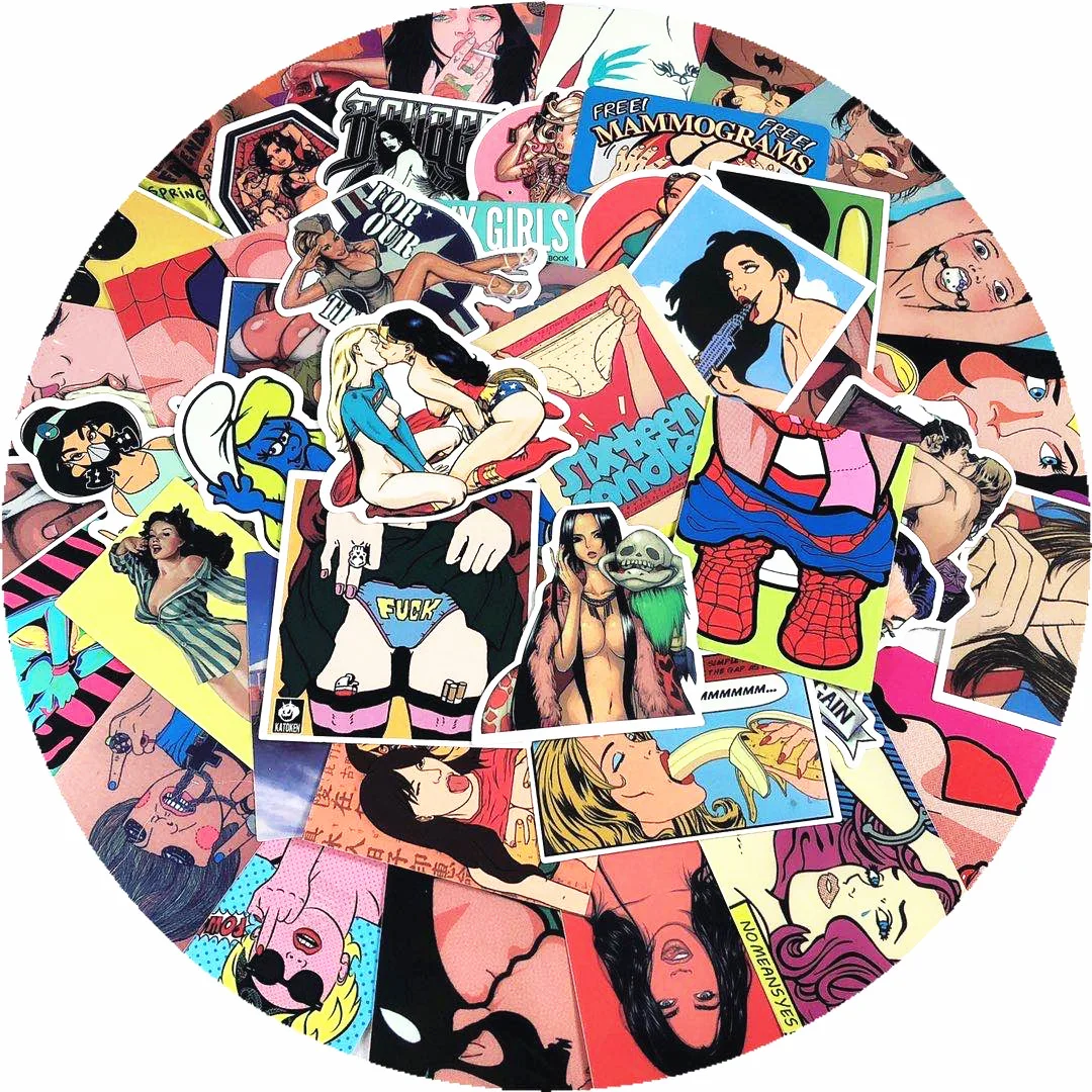 

10 / 30 / 50pcs Sexy Beauty Devil Girl Personality DIY Decoration Suitcase Guitar Toy Sticker Wholesale