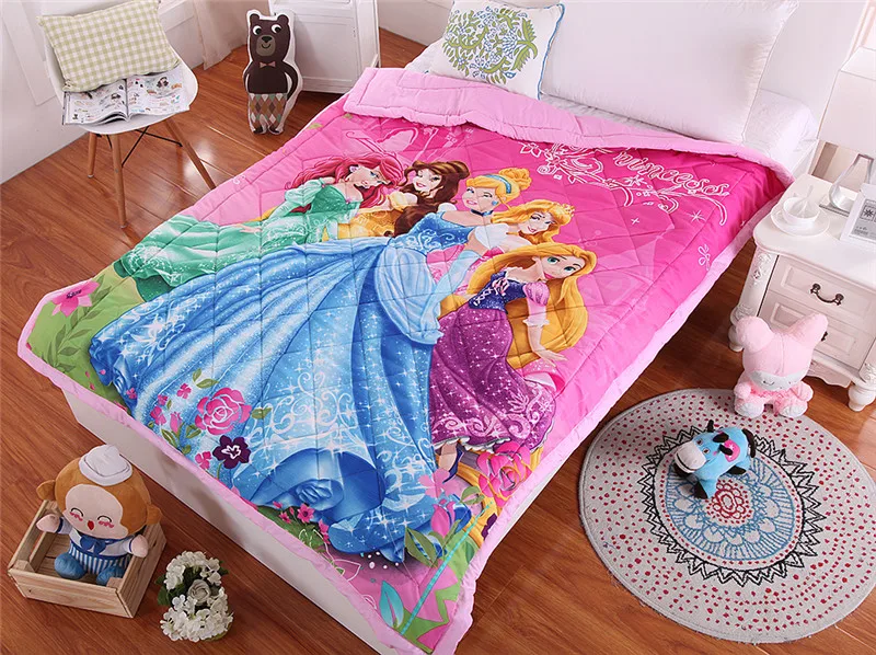 Disney Rapunzel Золушка Принцесса Дети стеганное одеяло для девочек бросок на кровать