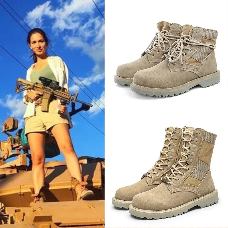 

Genuine Leather Boots Women Heels Platforms Designer Shoes for Women 2021 Brown Ankle Boot Female Martin Boots Woman Booties 40