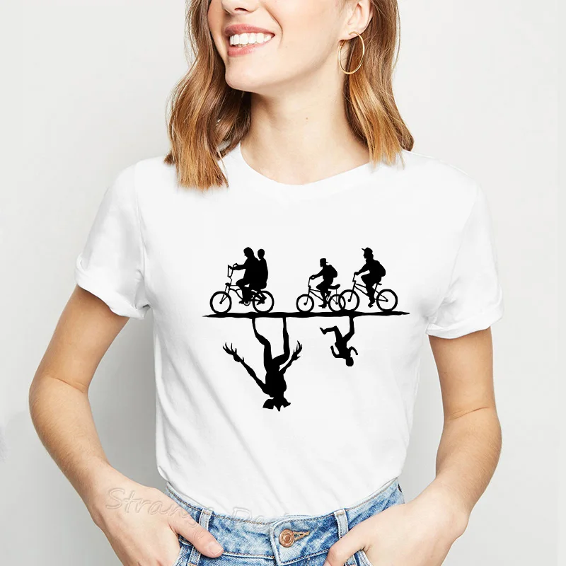 Очень странные дела Сезон 3 T рубашка для женщин вверх ногами футболка Eleven женский