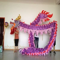 18m length size 4 silk print fabric purple chinese dragon dance original dragon chinese folk festival celebration costume