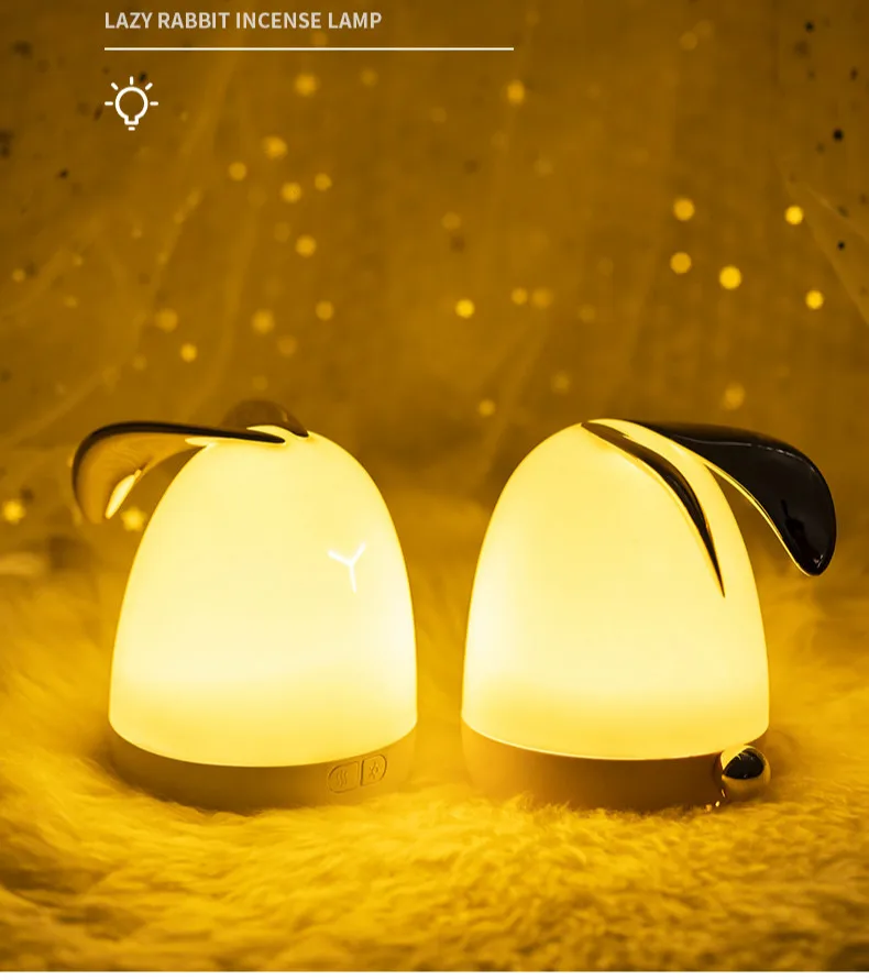 

Cute rabbit aromatherapy lamp rechargeable battery aroma diffuser LED night light air purifier Drop shipping