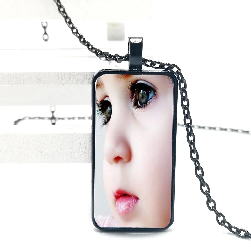 

Fashion Customized Photo Glass Pendant Personalized Parent Sibling Children Art Photo Private Handmade Family Necklace Gift