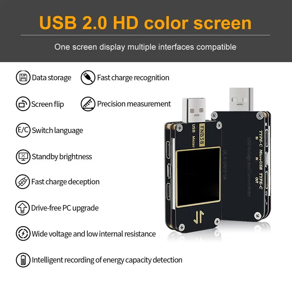FNB38 USB ЖК-вольтметр QC4 PD3.0 2 0 PPS тестер протокола быстрой зарядки | Компьютеры и офис