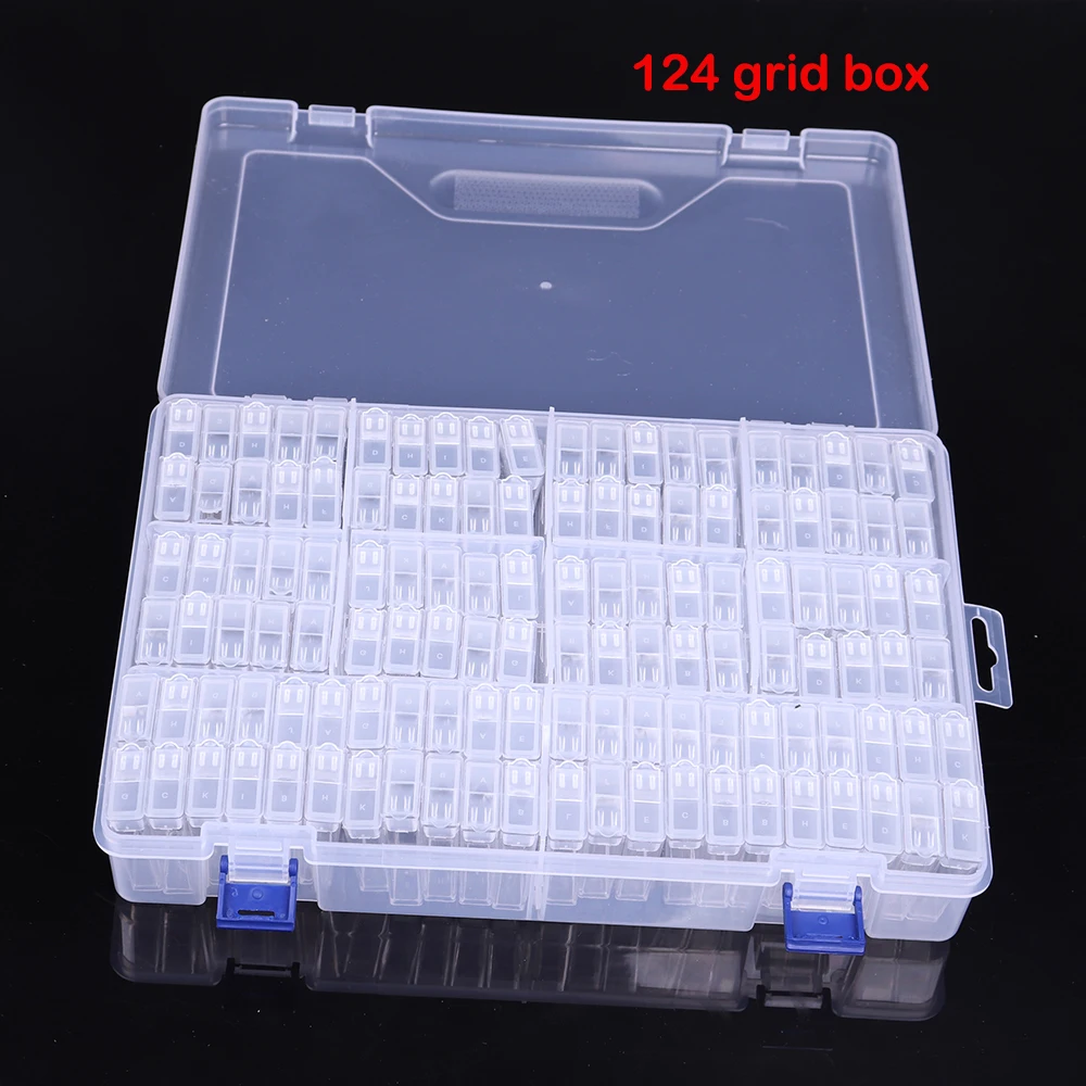 

Big 124pcs 5d diamond painting accessories Tools Beads Mosaic Container Storage Box Diamant Daimond painting Jar Accessory Box