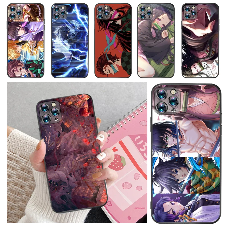 

Demon Slayer Kamado Tanjirou Kamado Nezuko Kimetsu No Yaiba Agatsuma Zenitsu Phone Case For iPhone 12 Mini SE 2020 Pro Funda