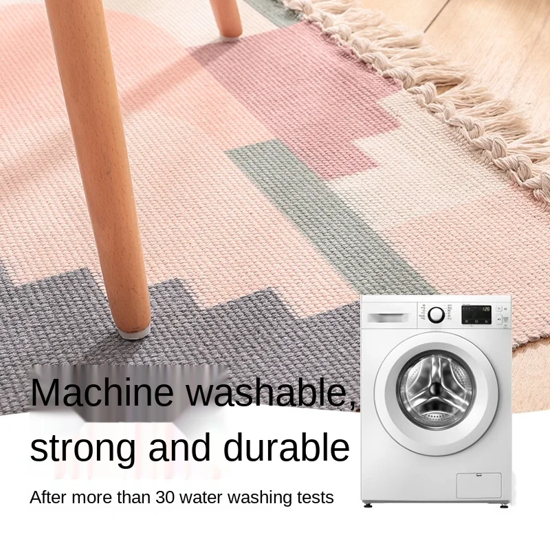 저렴한 Eovna Nordic Style Bedside Carpet Bedroom Rug Living Room Coffee Table Climbing Pad Carpet Home Ground Mat