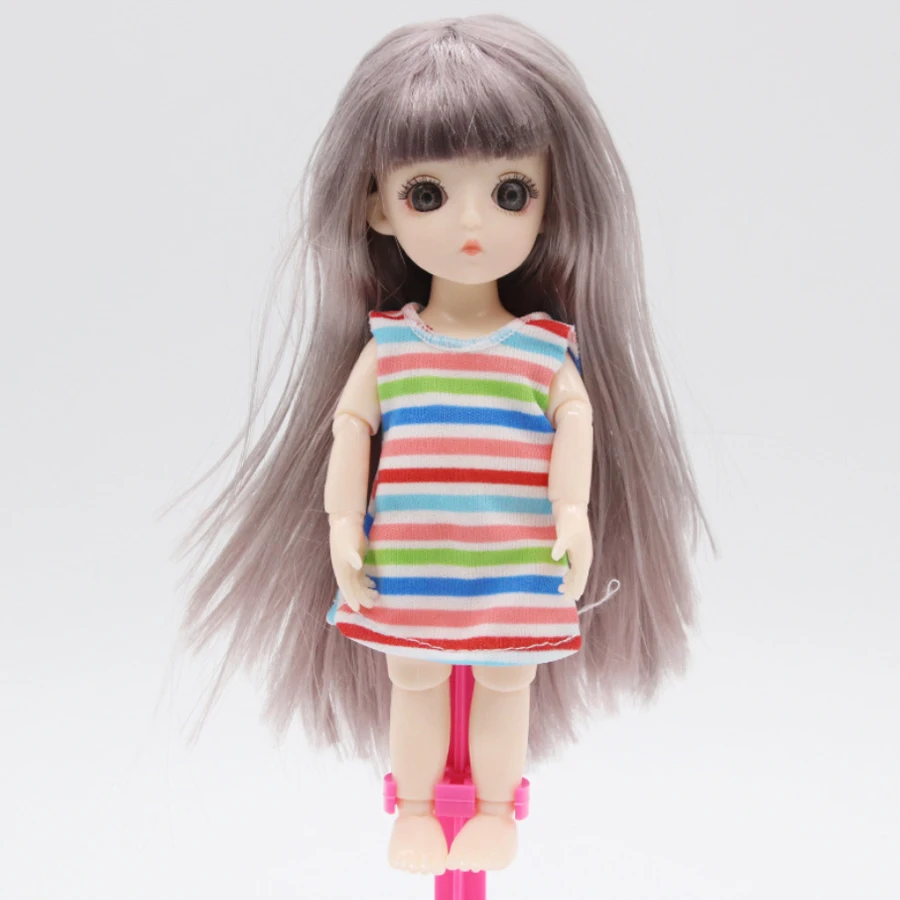 Милая 16 см скрученная кукла Ddung 3D ученический глаз досуг ткань платье модель