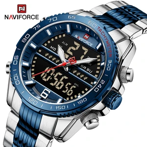 NAVIFORCE New Fashion Design Mens Watch Analog Digital Quartz Chronograph Sport Waterproof Wristwatc