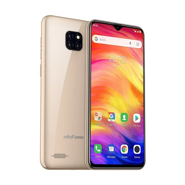 Golden Смартфон Ulefone Note 7, 3500 мАч, 19:9, четырехъядерный, 6,1 дюймов, экран капли воды, 16 Гб ПЗУ, мобильный телефон WCDMA, мобильный телефон, Android 8,1 - Цвет: Golden