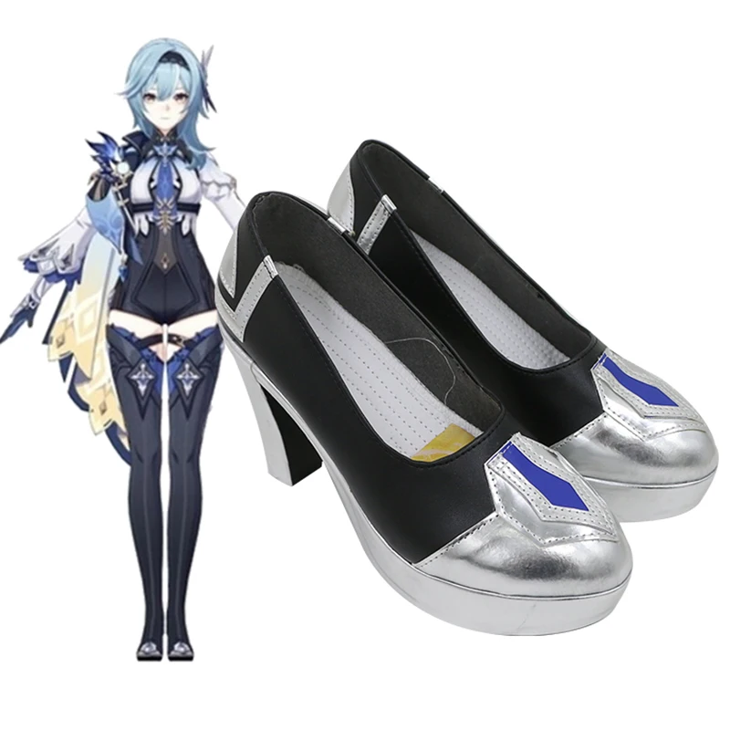 

Game Genshin Impact Cosplay Shoes Eula Cosplay Shoes Halloween Party Daily Leisure Shoes Sandal Boot Casual Heel
