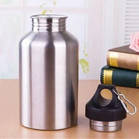 1set protector bag hook sports drink water bottle with 2l stainless steel wide mouth drinking water bottle outdoor travel kettle