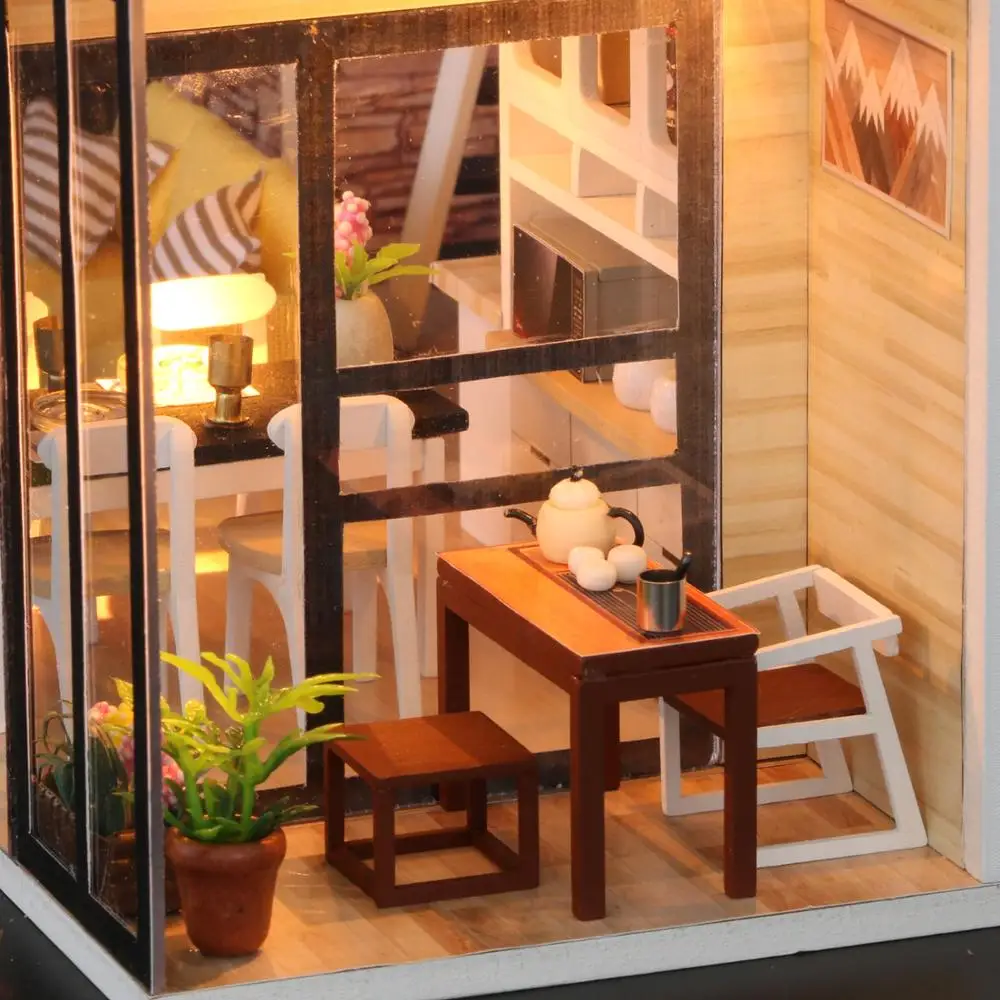 

DIY Miniature Dollhouse Kit Wooden 3D Model Barbied House Accessories Doll House Furniture Toys For Children Collectible Toys
