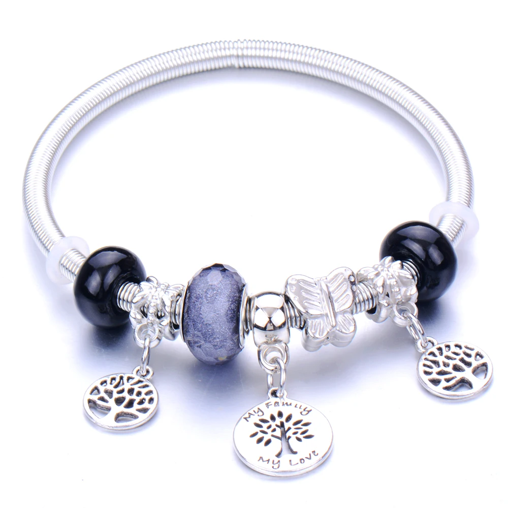 10 шт./лот женские браслеты Древо жизни жемчужные подвески браслет с бусинами