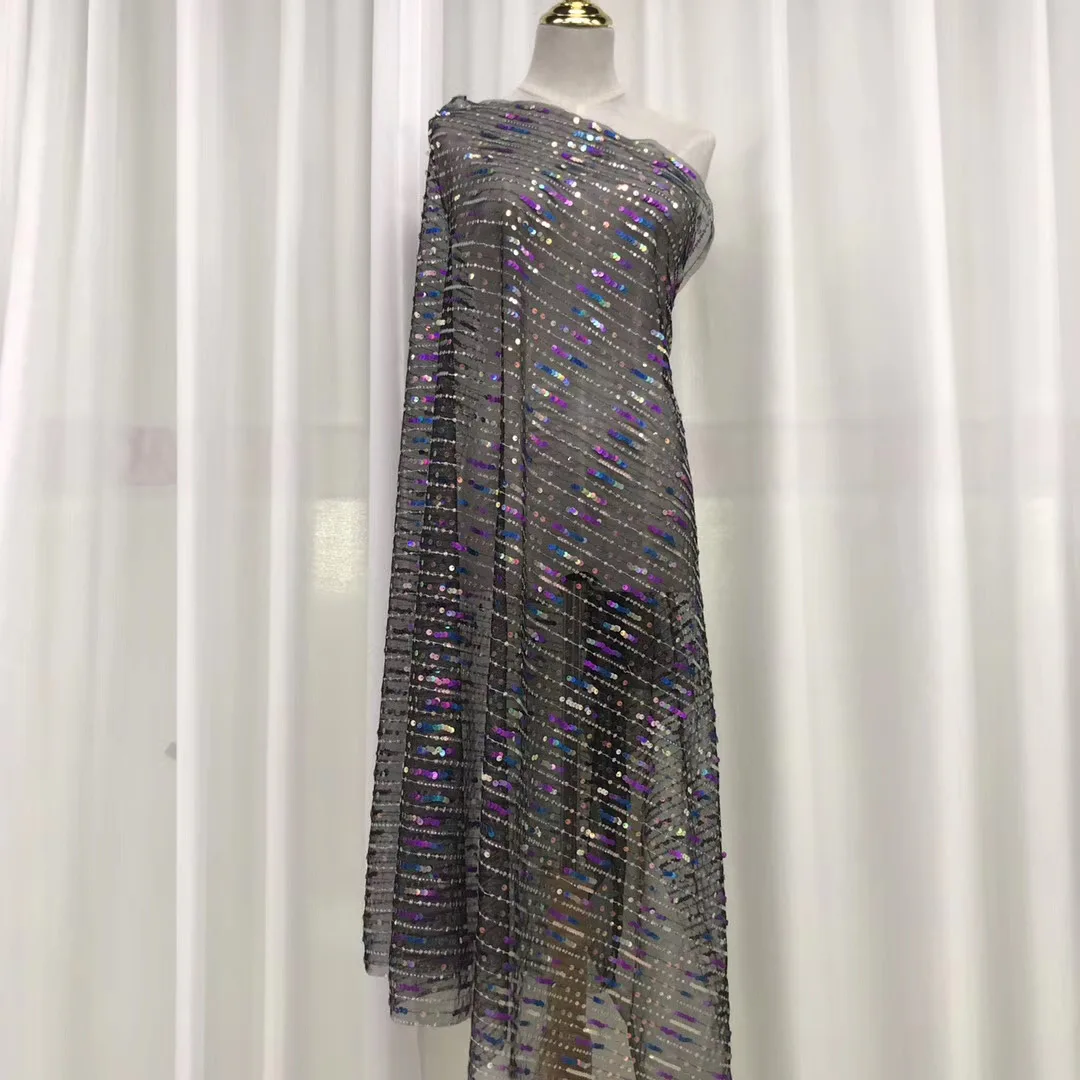 

Нигерийский тюль с блестками, вышитая кружевная ткань 2021, Высококачественная кружевная ткань, африканская кружевная ткань, женское платье J40551