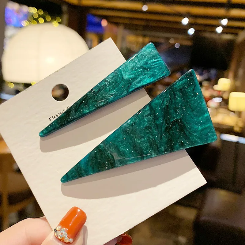 Модные заколки для волос с уксусной кислотой из зеленого сплава аксессуары