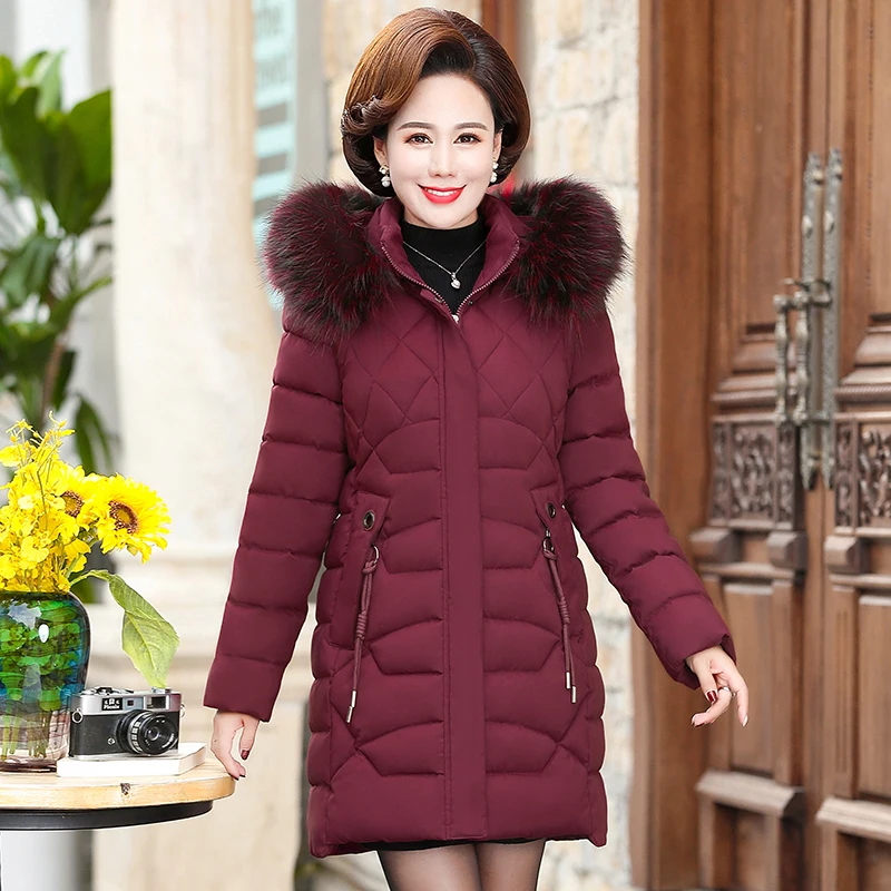 Новая зимняя куртка для женщин среднего возраста с бархатным утеплителем