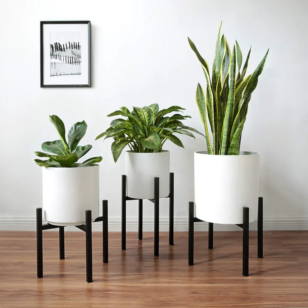 1PC Iron Flowerpot Shelf Indoor Flower Stand Adjustable Pot Rack Plants Bonsai for Home Living Room (Black) | Дом и сад