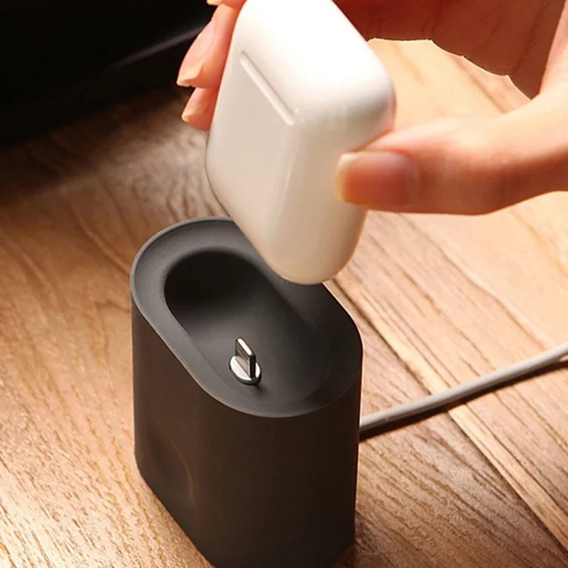 Bluetooth беспроводные наушники Мини Портативная настольная Зарядка для Air Pods ушной Чехол Мягкий силиконовый чехол для наушников для Apple Airpods чехол