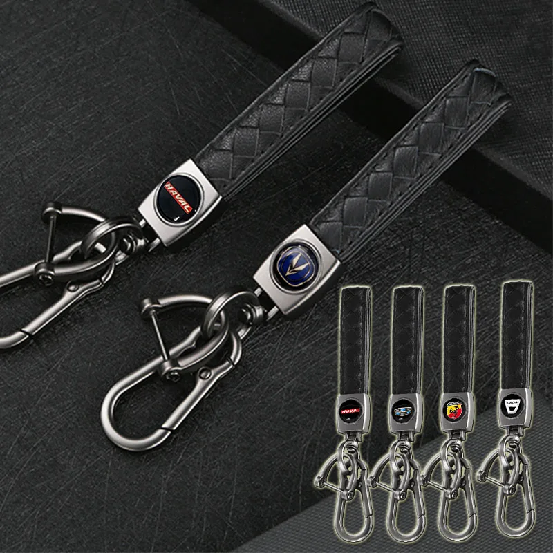 

1pcs Car Metal Keychain Leather Key Ring for Volkswagen T5 T4 T6 Golf Interior Passat B6 Polo Golf Mk4 Mk7 Caddy Car Accessories