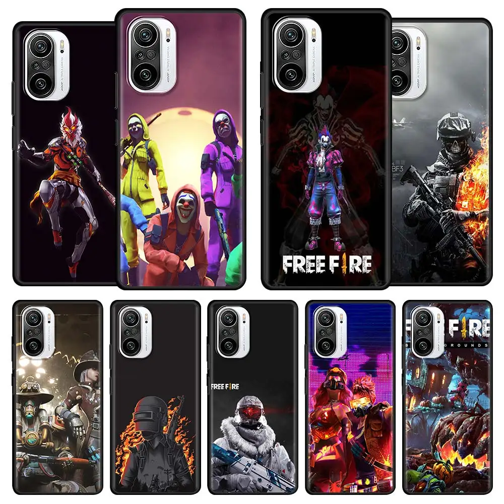 

Free Fire Game Silicone Phone Case for Xiaomi Redmi Note 10 9 8 Pro 9A 9T 9S 7 9C 8T K40 Pro Plus Black Soft Funda Cover